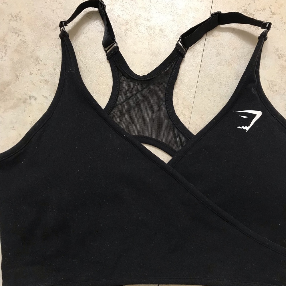 Gymshark Black Elite Sports Bra Sz Medium